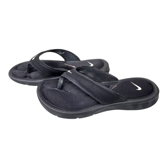 Nike Black Ultra Comfort Thong Sandals Cushioned Beach Flip Flops Size 7 Womens - Picture 7 of 7
